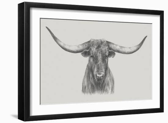Longhorn Bull-null-Framed Art Print