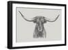 Longhorn Bull-null-Framed Art Print