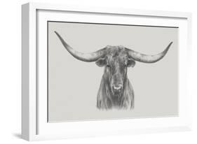 Longhorn Bull-null-Framed Art Print