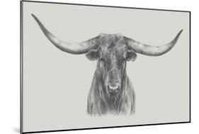 Longhorn Bull-null-Mounted Art Print