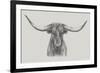 Longhorn Bull-null-Framed Art Print