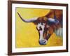 Longhorn Cow Study-Marion Rose-Framed Giclee Print