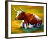 Longhorn Cow-Marion Rose-Framed Giclee Print