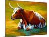 Longhorn Cow-Marion Rose-Mounted Giclee Print