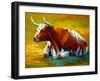 Longhorn Cow-Marion Rose-Framed Giclee Print