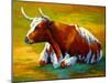 Longhorn Cow-Marion Rose-Mounted Giclee Print