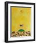 Longhorn in Strawberry Patch-Casey Craig-Framed Art Print