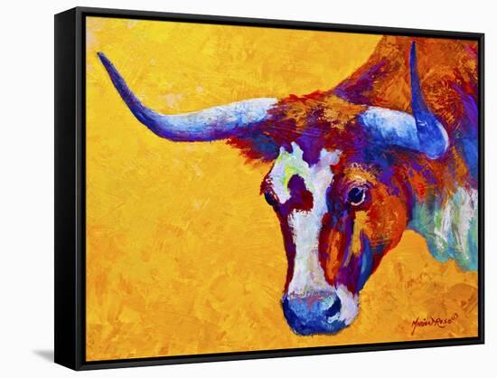 Longhorn Portrait-Marion Rose-Framed Stretched Canvas