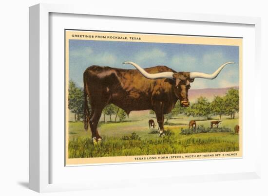 Longhorn Steer, Rockdale, Texas-null-Framed Art Print