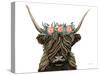 Longhorn with Rose Crown-Yvette St. Amant-Stretched Canvas