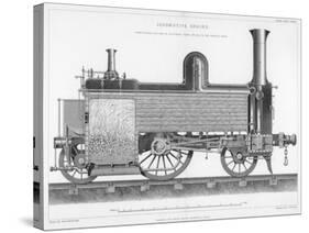 Longitudinal Section of a Typical British Passenger Steam Locomotive, 1888-null-Stretched Canvas