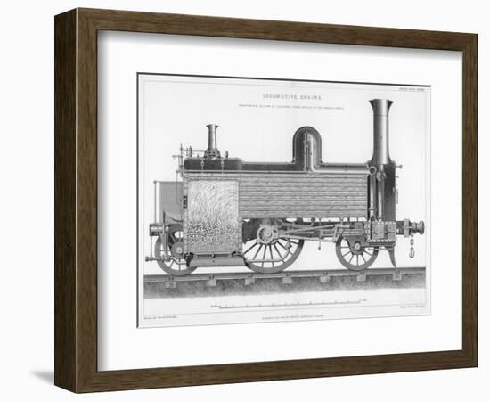 Longitudinal Section of a Typical British Passenger Steam Locomotive, 1888-null-Framed Giclee Print