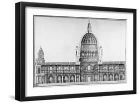 Longitudinal Section of St Paul's Cathedral, City of London, 1720-null-Framed Giclee Print