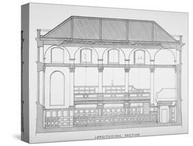 Longitudinal Section of the Church of St Clement, Eastcheap, City of London, 1860-John Clayton-Stretched Canvas