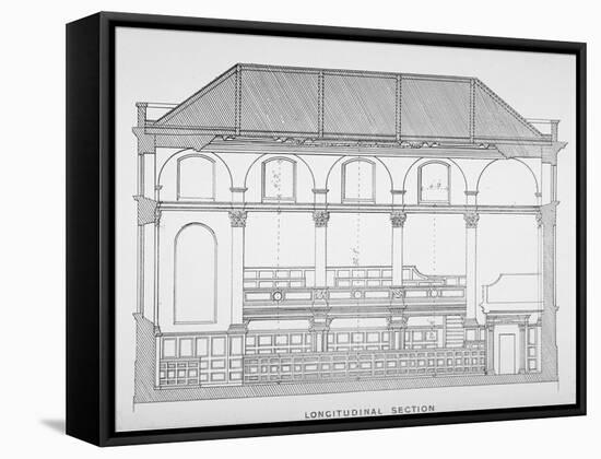 Longitudinal Section of the Church of St Clement, Eastcheap, City of London, 1860-John Clayton-Framed Stretched Canvas