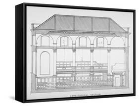 Longitudinal Section of the Church of St Clement, Eastcheap, City of London, 1860-John Clayton-Framed Stretched Canvas