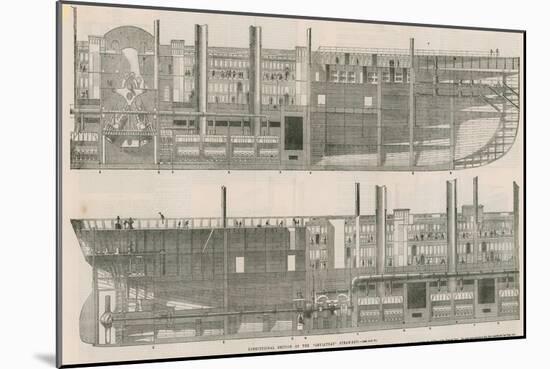 Longitudinal Section of the Leviathan Steam Ship-null-Mounted Giclee Print