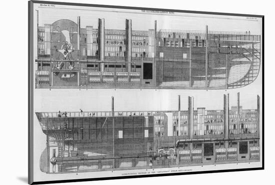 Longitudinal Sections of Brunel's Leviathan Steamship Otherwise Known as the Great Eastern-null-Mounted Photographic Print