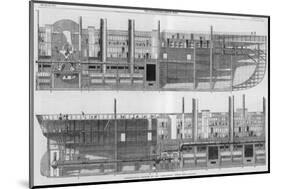 Longitudinal Sections of Brunel's Leviathan Steamship Otherwise Known as the Great Eastern-null-Mounted Photographic Print