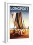 Longport, New Jersey - Beach Chair and Ball-Lantern Press-Framed Art Print