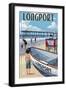 Longport, New Jersey - Lifeguard Stand-Lantern Press-Framed Art Print