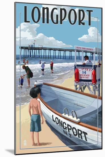 Longport, New Jersey - Lifeguard Stand-Lantern Press-Mounted Art Print