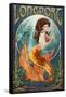 Longport, New Jersey - Mermaid-Lantern Press-Framed Stretched Canvas