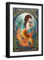Longport, New Jersey - Mermaid-Lantern Press-Framed Art Print