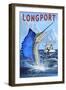 Longport, New Jersey - Sailfish Deep Sea Fishing-Lantern Press-Framed Art Print