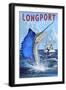 Longport, New Jersey - Sailfish Deep Sea Fishing-Lantern Press-Framed Art Print