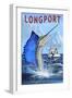 Longport, New Jersey - Sailfish Deep Sea Fishing-Lantern Press-Framed Art Print