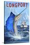 Longport, New Jersey - Sailfish Deep Sea Fishing-Lantern Press-Stretched Canvas