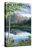 Longs Peak and Bear Lake Summer- Rocky Mountain National Park-Lantern Press-Stretched Canvas