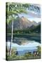 Longs Peak and Bear Lake Summer- Rocky Mountain National Park-Lantern Press-Stretched Canvas