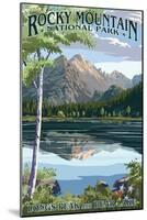 Longs Peak and Bear Lake Summer- Rocky Mountain National Park-Lantern Press-Mounted Premium Giclee Print