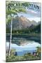 Longs Peak and Bear Lake Summer- Rocky Mountain National Park-Lantern Press-Mounted Art Print