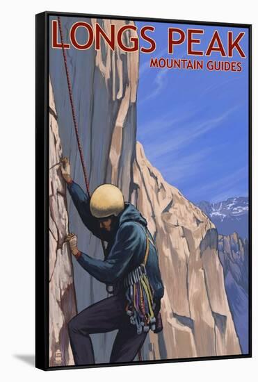 Longs Peak Mountain Guides - Colorado-Lantern Press-Framed Stretched Canvas