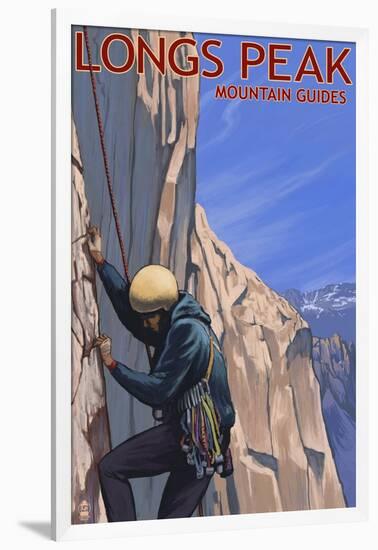 Longs Peak Mountain Guides - Colorado-Lantern Press-Framed Art Print