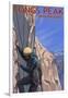 Longs Peak Mountain Guides - Colorado-Lantern Press-Framed Art Print