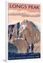 Longs Peak - Rocky Mountain National Park-Lantern Press-Framed Art Print