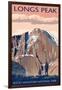 Longs Peak - Rocky Mountain National Park-Lantern Press-Framed Art Print