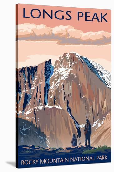 Longs Peak - Rocky Mountain National Park-Lantern Press-Stretched Canvas