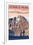 Longs Peak - Rocky Mountain National Park-Lantern Press-Framed Art Print