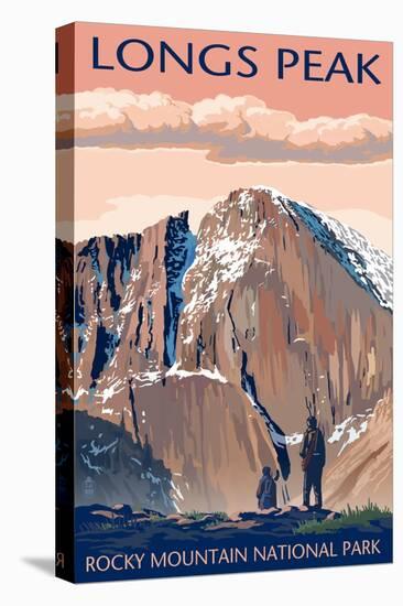 Longs Peak - Rocky Mountain National Park-Lantern Press-Stretched Canvas