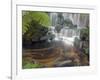 Longshan Temple Waterfall with Swimming Koi Fish, Taiwan-Christian Kober-Framed Photographic Print