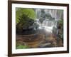 Longshan Temple Waterfall with Swimming Koi Fish, Taiwan-Christian Kober-Framed Photographic Print