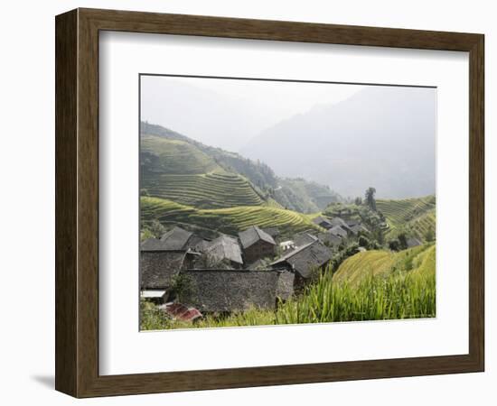 Longsheng Terraced Ricefields, Guilin, Guangxi Province, China, Asia-Angelo Cavalli-Framed Photographic Print