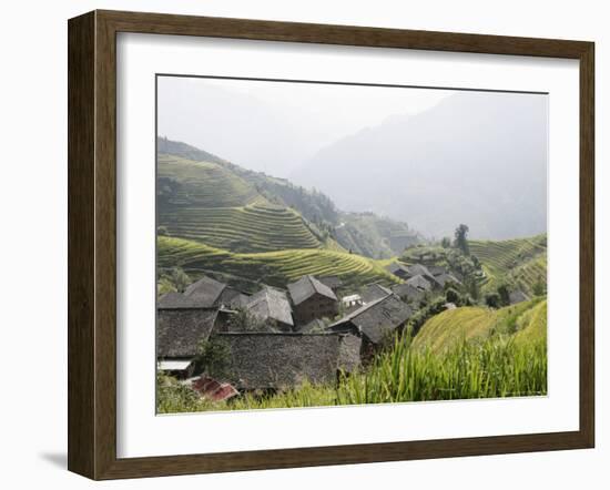 Longsheng Terraced Ricefields, Guilin, Guangxi Province, China, Asia-Angelo Cavalli-Framed Photographic Print