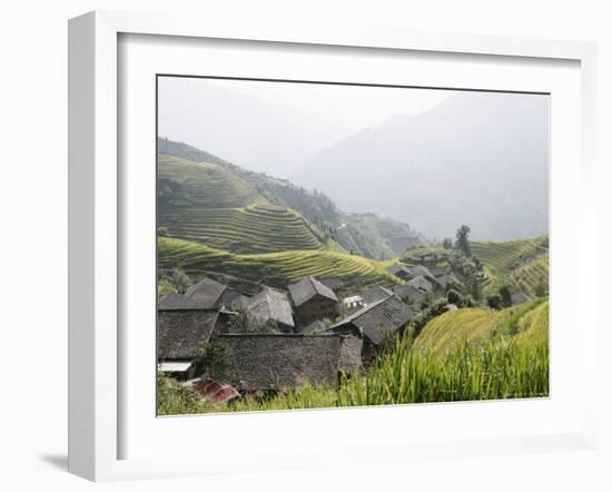 Longsheng Terraced Ricefields, Guilin, Guangxi Province, China, Asia-Angelo Cavalli-Framed Photographic Print