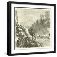 Longstreet's Sharpshooters Attacking a Federal Train Above Chattanooga, October 1863-null-Framed Giclee Print